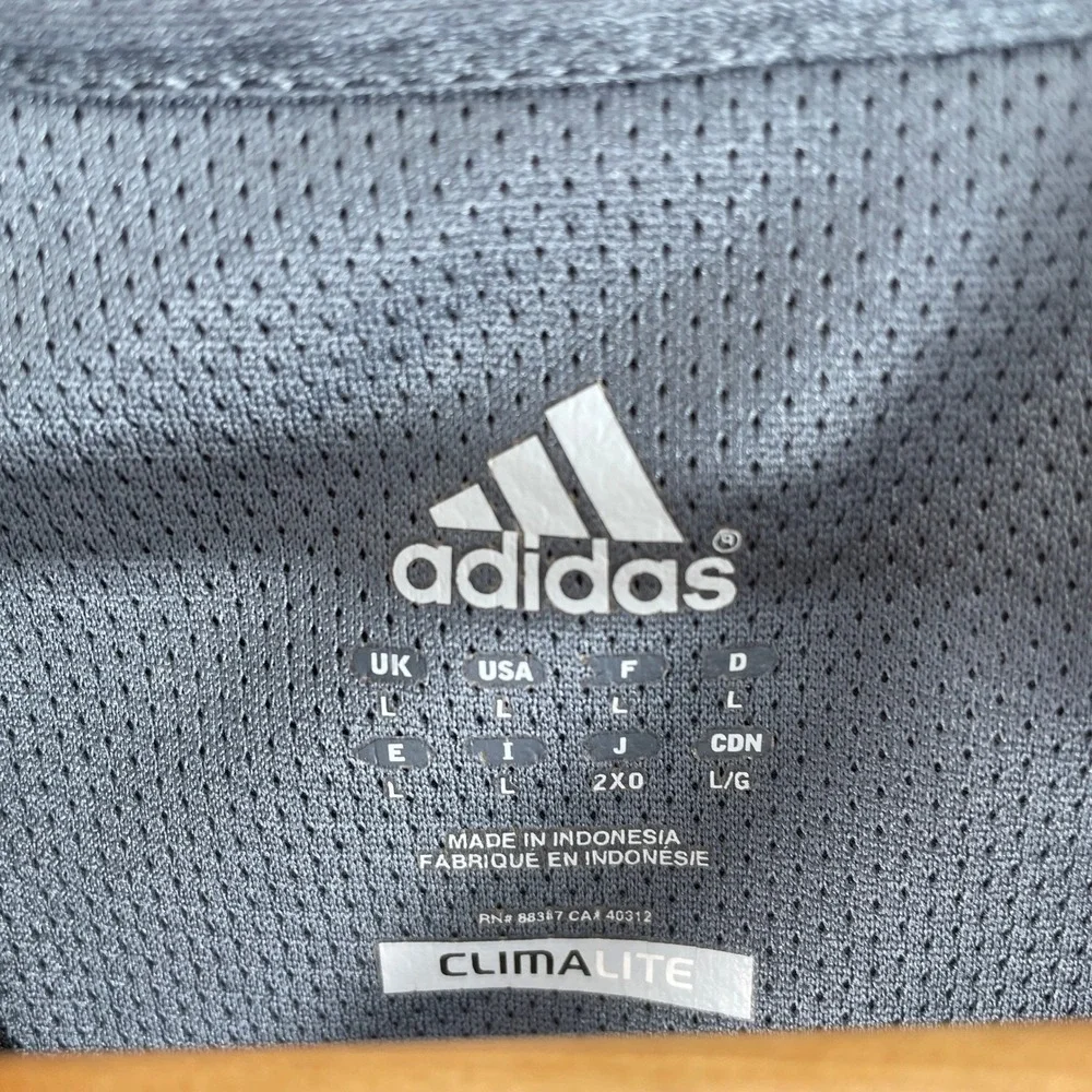 Adidas Polo Mens Large Black Climalite Performance Golf Athletic Shirt